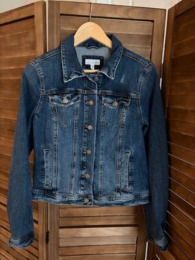 LOFT Classic Dark Blue Denim Jean Jacket